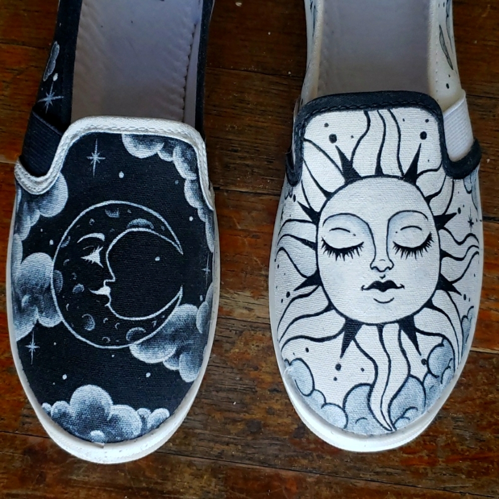 Custom shoes sun and moon